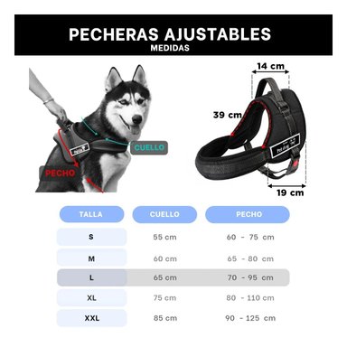 PACK6 CHALECO SEGURO PARA PERRO TALLA L COLOR NEGRO CON AJUSTE FIRME Y+REGALO STICKER - 4