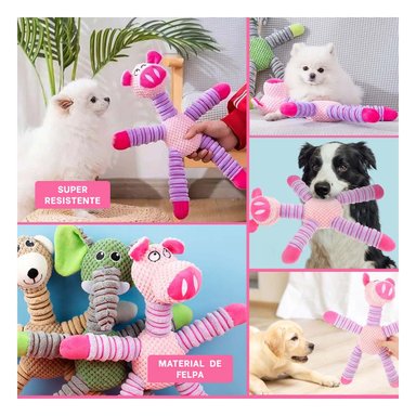 PACK6 SET RESISTENTE PARA MASCOTAS EN FORMA DE CHANCHO ROSADO Y LILA DIVERTIDO Y+PAPEL REGALO - 3