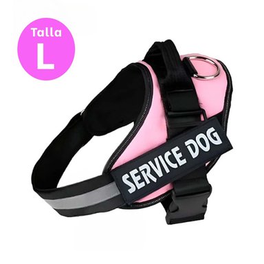 PACK6 PECHERA AJUSTABLE PARA PERRO DE SERVICIO TALLA L ROSADO - 4