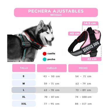 PACK4 CORREA DE TRABAJO TIPO PECHERA TALLA L COLOR ROSADO - 4