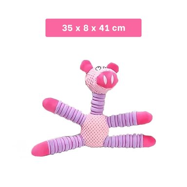PACK4 SET PEQUENO PARA MASCOTAS EN FORMA DE CHANCHO ROSADO Y LILA CONFORTABLE Y+REGALO STICKER - 4