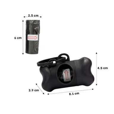 PACK2 ORGANIZADOR HIGIENICO NEGRO CON BOLSA DE DESECHO Y PROTECTOR TIPO HUESO - 4