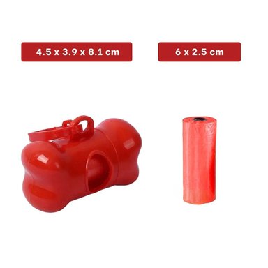 KIT HIGIENICO CON BOLSA DE DESECHO Y PROTECTOR TIPO HUESO ROJO - 4