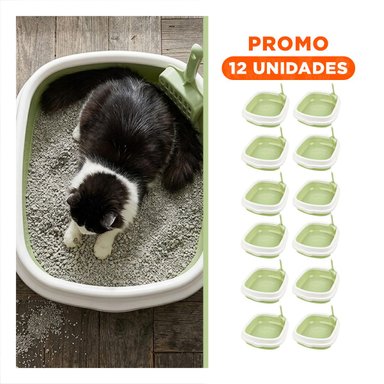 PACK12 ESTRUCTURA VERDE PARA GATO CON PALA CERNIDORA 40X33X11 Y+REGALO STICKER - 1