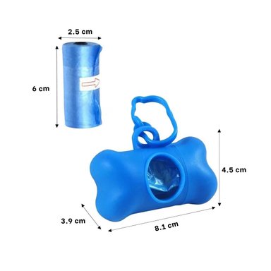 PACK2 KIT PORTATIL CON BOLSA DE DESECHO Y PROTECTOR TIPO HUESO AZUL Y+REGALO STICKER - 4