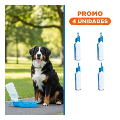 PACK4 CONTENEDOR COMPACTO CELESTE PARA MASCOTA CON USO DIARIO EN EXTERIORES Y+REGALO STICKER - 1