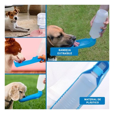 PACK4 CONTENEDOR COMPACTO CELESTE PARA MASCOTA CON USO DIARIO EN EXTERIORES Y+REGALO STICKER - 2
