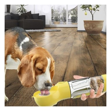 PACK2 CONTENEDOR PORTATIL 4 EN 1 DISPENSADOR CON BOLSITA AMARILLO MEDIANO - 2