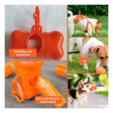 PACK6 SOPORTE PRACTICO CON BOLSA DE DESECHO Y PROTECTOR TIPO HUESO ANARANJADO Y+PAPEL REGALO - 3