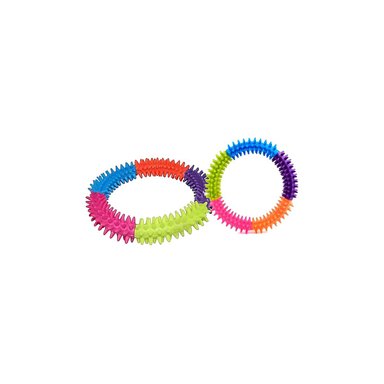 PACK2 JUGUETE PARA PERROS ACTIVOS DE JEBE PUNTEADO DE COLORES Y+REGALO STICKER - 2