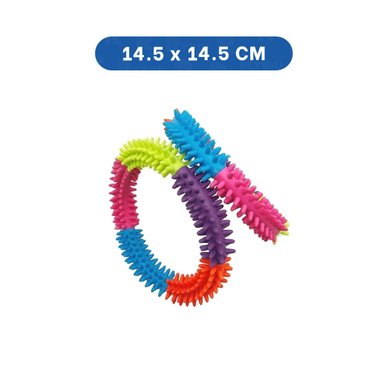 PACK2 JUGUETE PARA PERROS ACTIVOS DE JEBE PUNTEADO DE COLORES Y+REGALO STICKER - 4