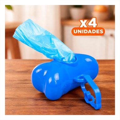 PACK4 SET COMPACTO CON BOLSA DE DESECHO Y PROTECTOR TIPO HUESO AZUL - 1