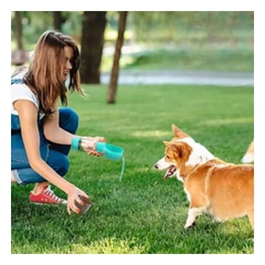 PACK2 CONTENEDOR PORTATIL 4 EN 1 DISPENSADOR CON BOLSITA CELESTE MEDIANO - 2
