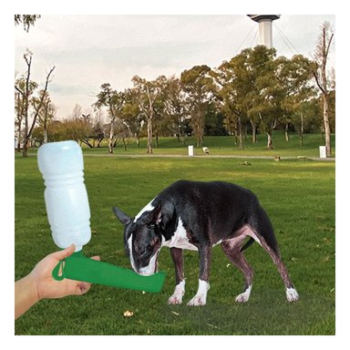 PACK4 RECIPIENTE COMPACTO VERDE PARA PERRO CON DISPENSADOR INTEGRADO - 2
