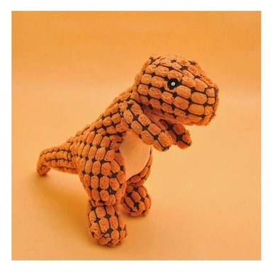 PACK6 JUGUETE PARA PERRO DINOSAURIO NARANJA CON CUERPO BLANDO Y SEGURO - 2