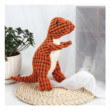 PACK6 JUGUETE PARA PERRO DINOSAURIO NARANJA CON CUERPO BLANDO Y SEGURO - 3