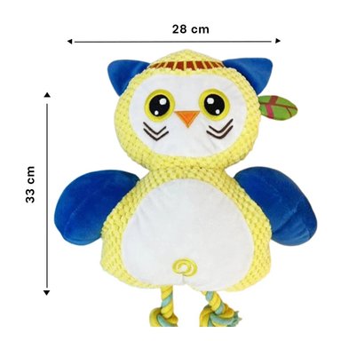 COMPANERO SUAVE DE BUHO AMARILLO PARA MASCOTA CON FORMA CREATIVA - 4