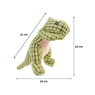 PACK4 MORDEDOR FLEXIBLE DE DINOSAURIO VERDE CLARO PARA MASCOTA Y+REGALO STICKER - 4