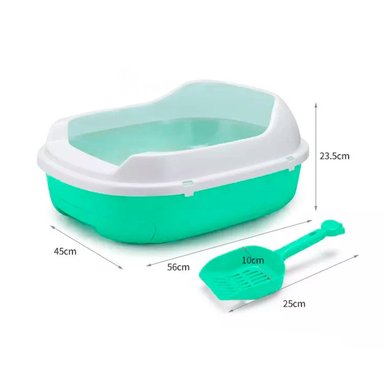 ARENERO VERDE AGUA PARA GATO CON BANDEJA EXTRAIBLE ABIERTA Y+LIGAS REGALO - 4