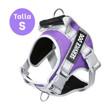 ARNES ACOLCHADO CON ASA SUPERIOR PARA PERRO SERVICE DOG TALLA S MORADO Y+REGALO STICKER - 4
