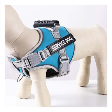 PACK6 ARNES DE CONTROL SERVICE DOG TALLA S TURQUEZA CON ASA Y BROCHES FIRMES Y+REGALO STICKER - 3