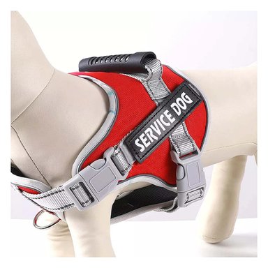 PECHERA CON ASA SERVICE DOG TALLA S ROJO ESTILO CHALECO AJUSTABLE Y+LIGAS REGALO - 2