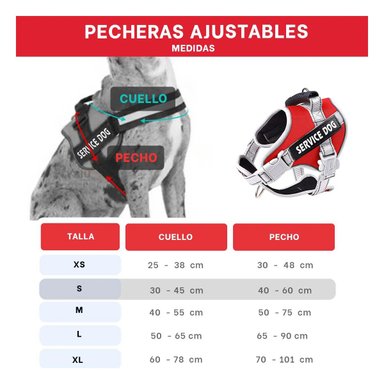 PECHERA CON ASA SERVICE DOG TALLA S ROJO ESTILO CHALECO AJUSTABLE Y+LIGAS REGALO - 4