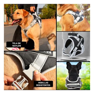 PACK2 ARNES MORADO PECHERA CHALECO CON ASA SERVICE DOG TALLA M PARA MASCOTAS Y+PAPEL REGALO - 3