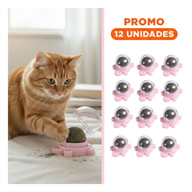 PACK12 ESFERA ROSADO CON GIRATORIO Y HIERBA GATERA DE TORTUGA PARA MASCOTAS Y+REGALO STICKER - 1