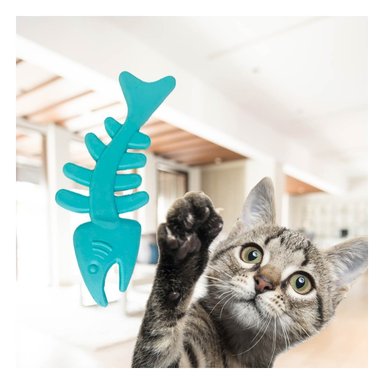 PACK4 JUGUETE MODERNO EN FORMA DE PESCADO DE GOMA EN VERDE AGUA SEGURA Y+PAPEL REGALO - 5