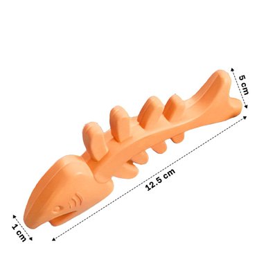 PACK6 PIEZA RESISTENTE DE GOMA EN FORMA DE PESCADO EN COLOR NARANJA PARA JUEGO DIARIO - 4