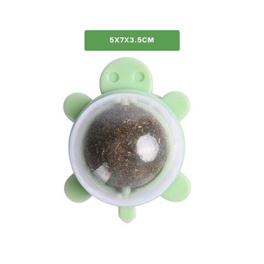PACK12 ESFERA VERDE CON GIRATORIO Y HIERBA GATERA DE TORTUGA PARA MASCOTAS Y+REGALO STICKER - 4