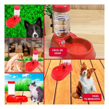 PACK12 RECIPIENTE DE AGUA ROJO PARA MASCOTA COMODO Y PRACTICO Y RESISTENTE Y+PAPEL REGALO - 2