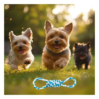 PACK2 JUGUETE TRENZADO CELESTE PARA MASCOTA 4 NUDOS REFORZADO Y RESISTENTE Y+PAPEL REGALO - 2