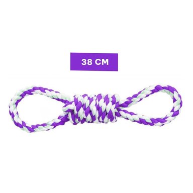 PACK4 LAZO DE ALGODON PARA MASCOTA MORADO CON 4 NUDOS DURADERO Y SEGURO Y+PAPEL REGALO - 4