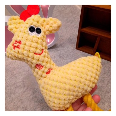 PACK6 FIGURA PELUCHE AMARILLO PARA MASCOTA FIRME Y DIVERTIDO ESTABLE Y+REGALO STICKER - 5