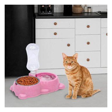 PACK6 DISPENSADOR COMPACTO Y SEGURO ROSADO PARA MASCOTAS PEQUENAS - 2