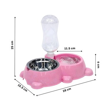 PACK6 DISPENSADOR COMPACTO Y SEGURO ROSADO PARA MASCOTAS PEQUENAS - 4
