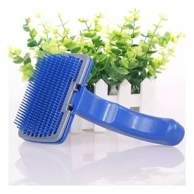 PACK6 PEINADOR MULTIFUNCION PARA MASCOTAS CON BOTON DE AUTOLIMPIEZA PLASTICO AZUL - 2