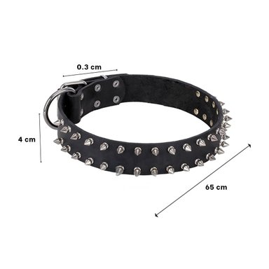 PACK4 COLLARIN NEGRO DE CUERO CON PUAS TALLA L RESISTENTE Y ESTILIZADO PARA PERROS - 4