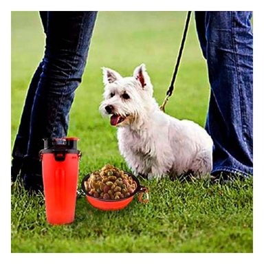 PACK6 ACCESORIO PORTATIL PARA ALIMENTACION DE MASCOTA ROJO - 2