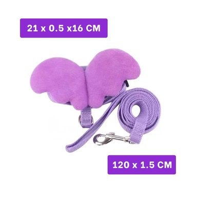 PACK12 CHALECO PARA MASCOTA CON ALITAS PEQUENAS AJUSTABLE LILA - 4