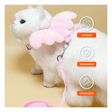 CHALECO AJUSTABLE PET CON ALITAS PEQUENAS ROSADO COMODO Y SEGURO Y+PAPEL REGALO - 3