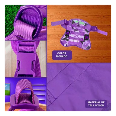 PACK6 CHALECO PARA MASCOTA ACTIVA MORADO TALLA L FACIL DE AJUSTAR Y+PAPEL REGALO - 3
