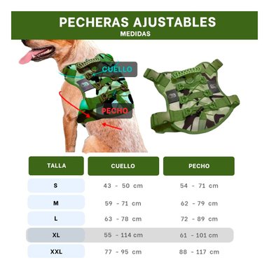 PACK4 ARNES PARA PERRO VERDE OSCURO PECHERA CHALECO AJUSTABLE RESISTENTE Y LIGERO - 4