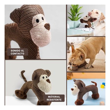 PACK6 FIGURA SUAVE CON SONIDO DE MONO MARRON PARA REGALO Y+PAPEL REGALO - 3