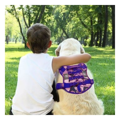 PACK4 ESTABLE PECHERA TACTICO PARA PERRO MORADO AJUSTABLE PARA PASEOS Y ENTRENAMIENTO - 5