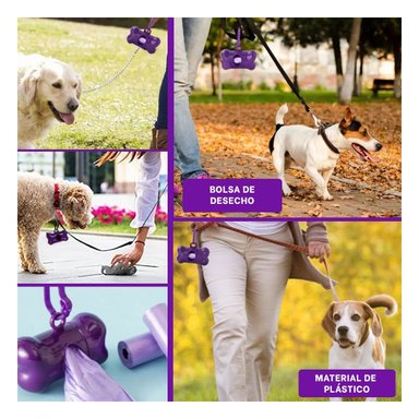 PACK2 CONTENEDOR DE BOLSAS MORADO TIPO HUESO FACIL DE TRANSPORTAR Y+PAPEL REGALO - 3