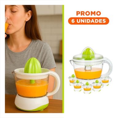 PACK6 EXPRIMIDOR PORTATIL BLANCO CON VERDE DE PLASTICO LIGERO Y FIRME - 1