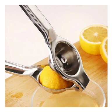 PACK2 EXPRIMIDOR DE LIMON EN METAL CON 21 CM X 6 CM TONO EN COLOR PLATEADO Y+PAPEL REGALO - 2